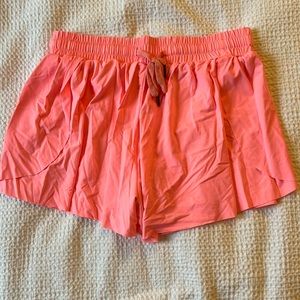 Neon pink athletic shorts